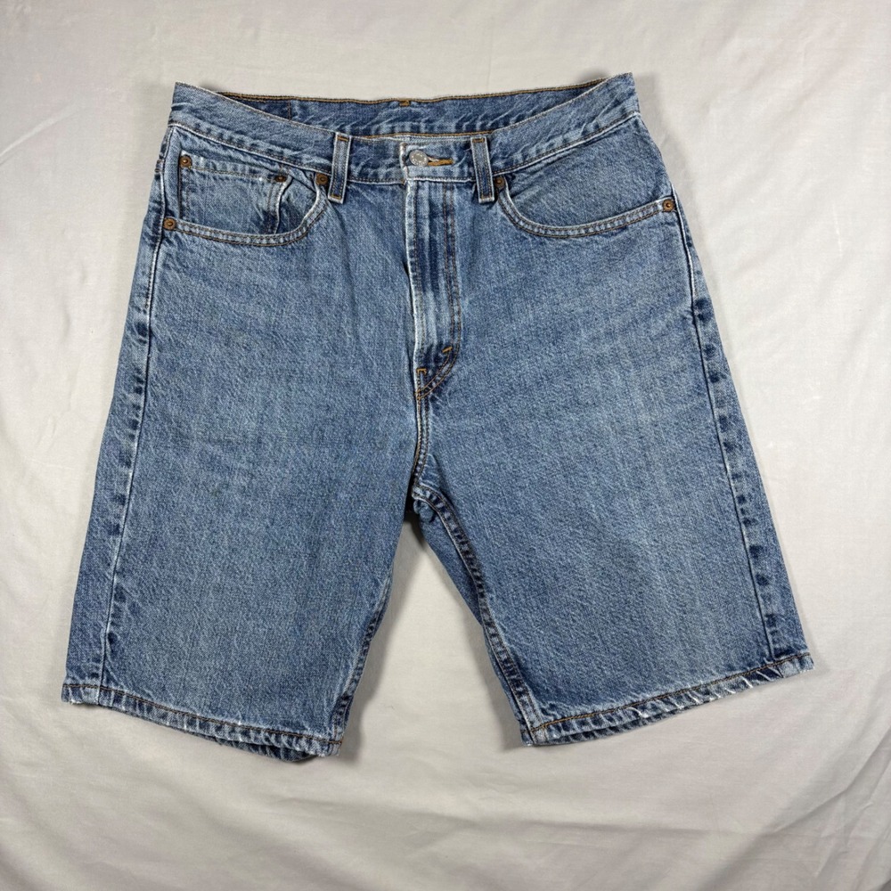 Levis 505 Regular Fit Denim Shorts Mens 32 Medium Wash Blue Cotton Jorts